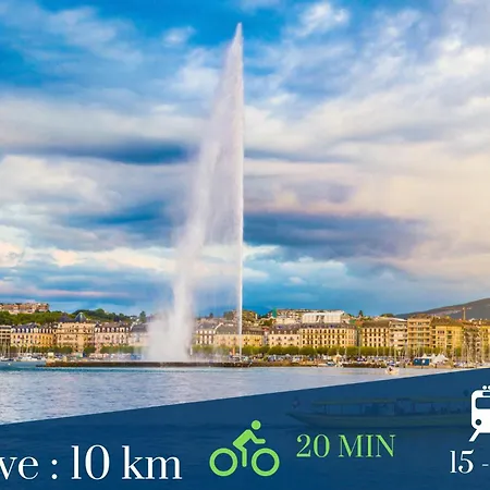 Pensjonat Coloc Lagon - Belle Colocation Haut De Gamme De 3 / Proche Gare / Parking Gratuit / Balcon / Wifi & Netflix Ville-la-Grand