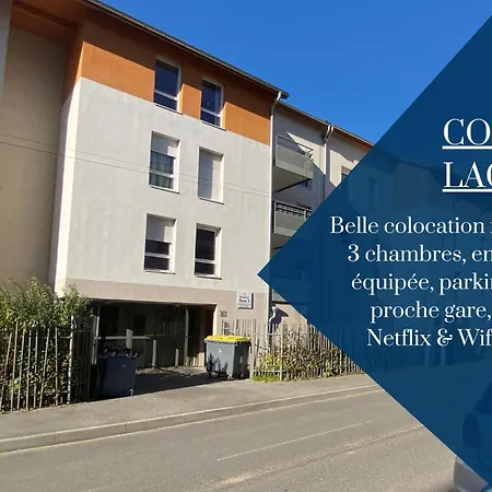 Pensjonat Coloc Lagon - Belle Colocation Haut De Gamme De 3 / Proche Gare / Parking Gratuit / Balcon / Wifi & Netflix *